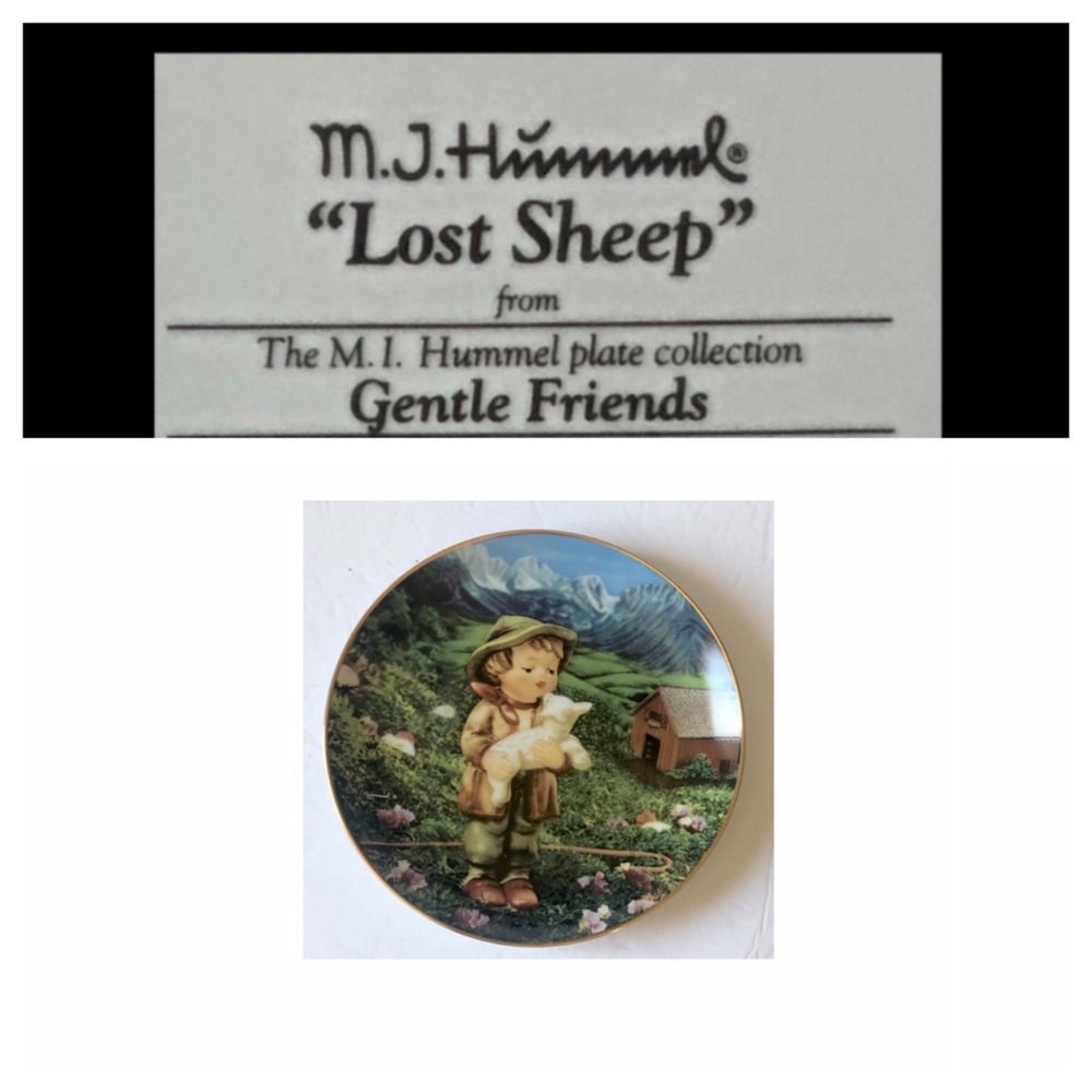 MJ Hummel Collector Plate, Danbury Mint “Lost Sheep”  Plate No. TU4673
